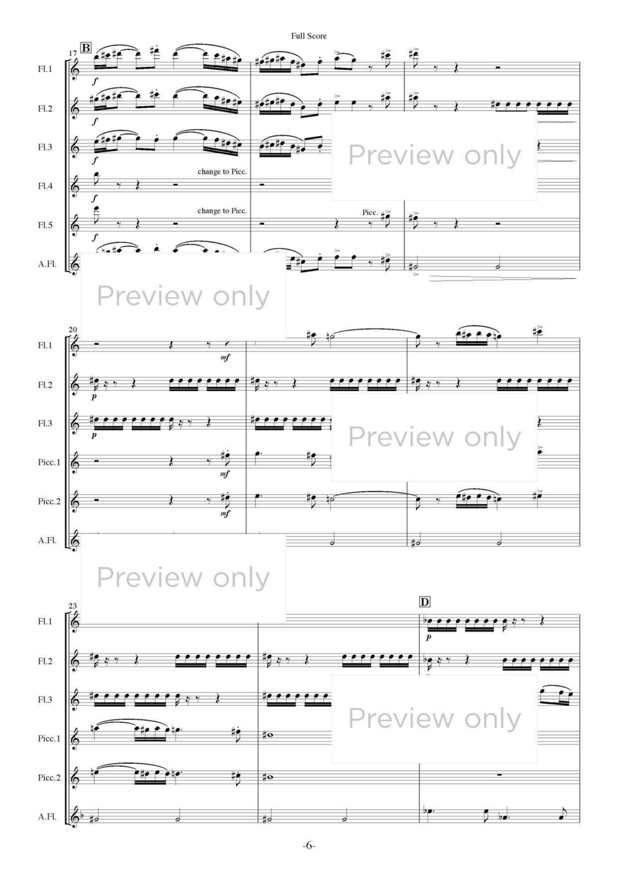 Brindavan - Flute Sextet Brindavan - Flute Sextet Flute Duet scores gallery preview page 7