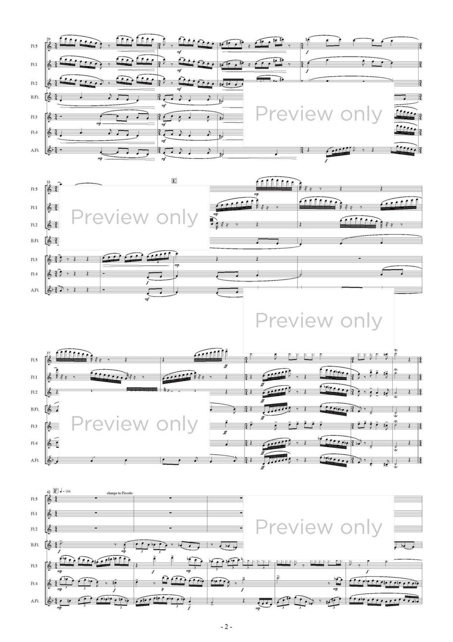 Cori Spezzati con Variazioni - Flute Septet Flute Quartet scores gallery preview page 3