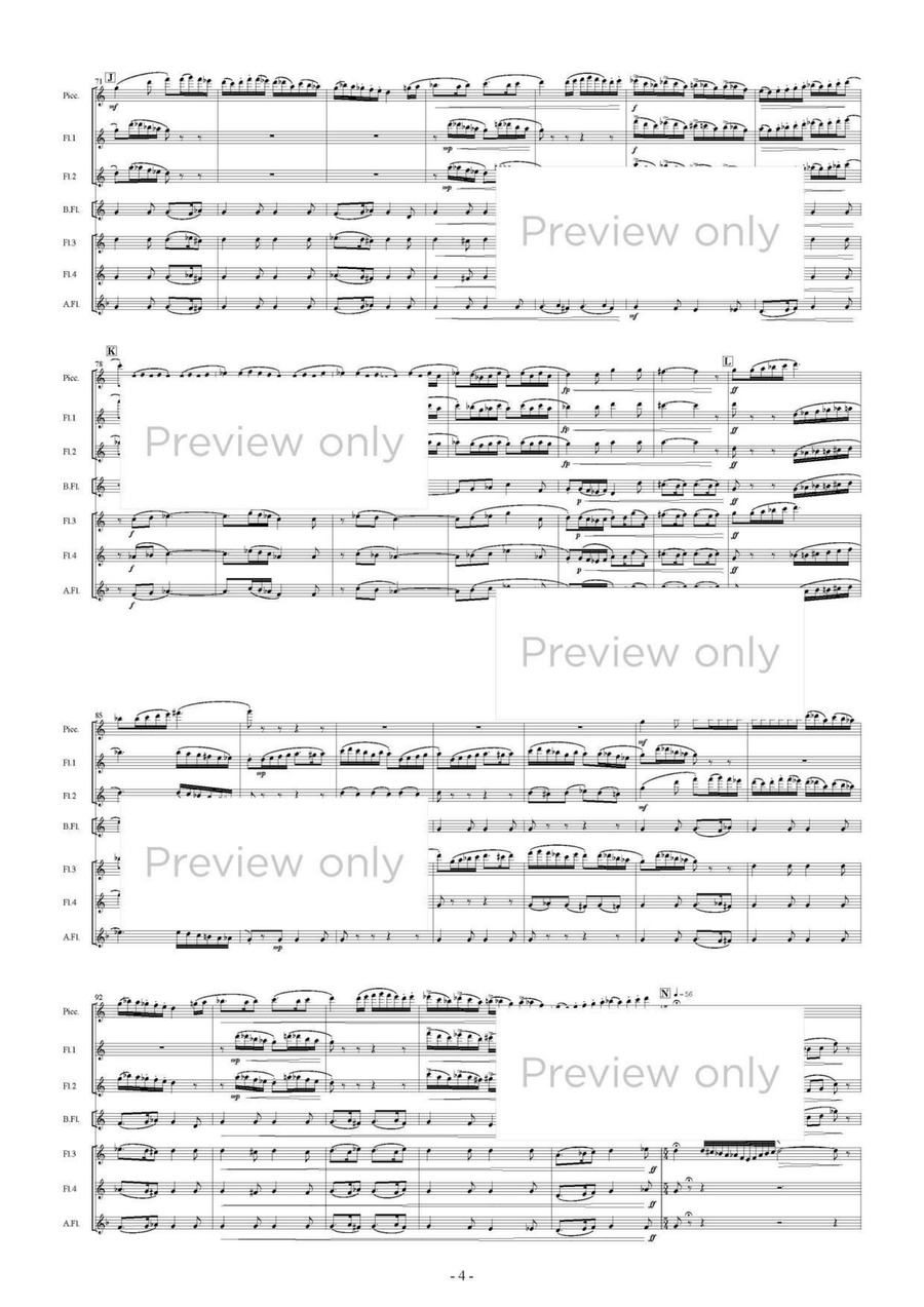 Cori Spezzati con Variazioni - Flute Septet Flute Quartet scores gallery preview page 5