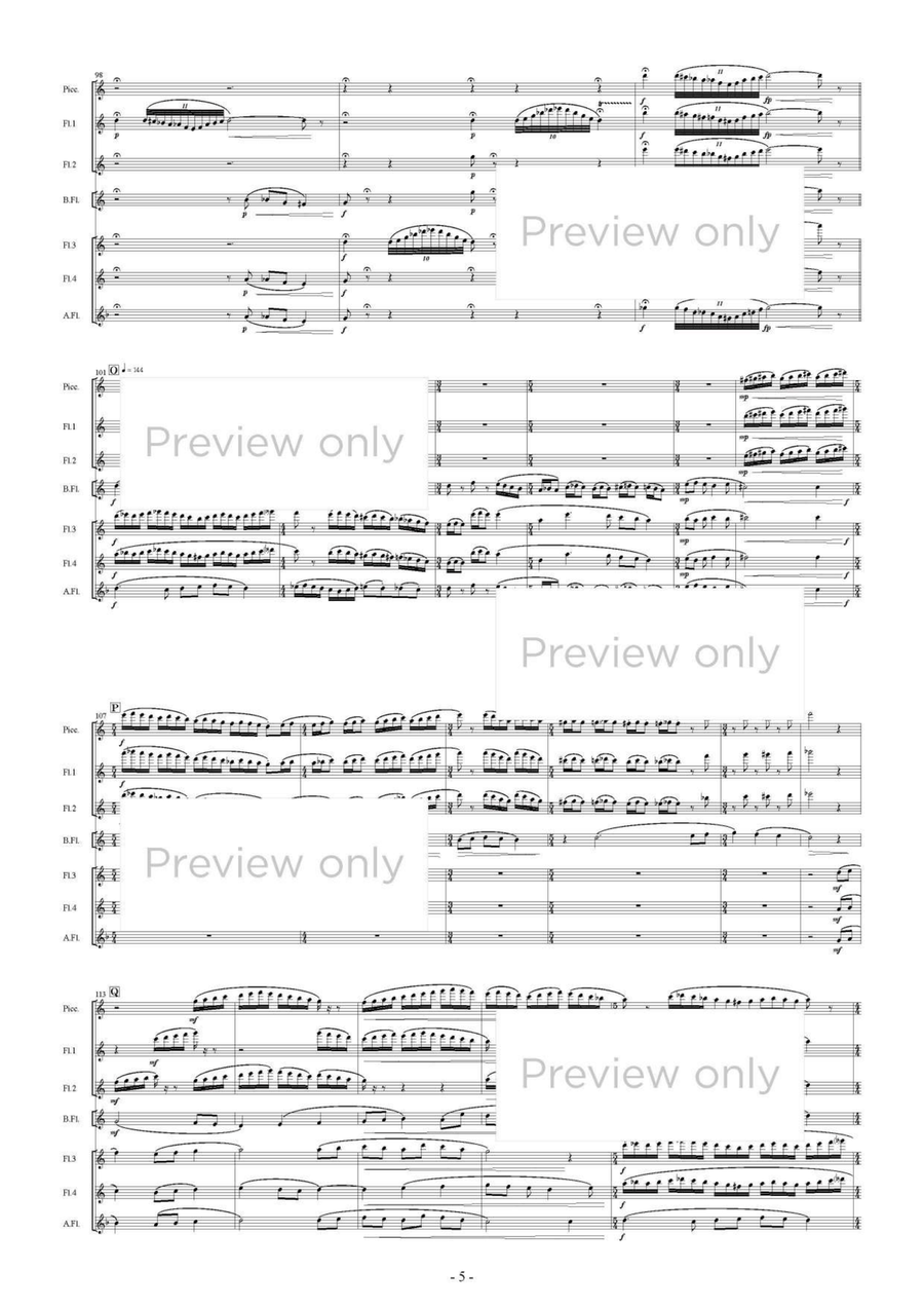 Cori Spezzati con Variazioni - Flute Septet Flute Quartet scores gallery preview page 6