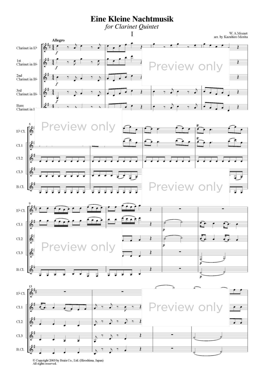 Eine Kleine Nachtmusik Mvt. I - Clarinet Quintet Clarinet Quintet scores gallery preview page 2