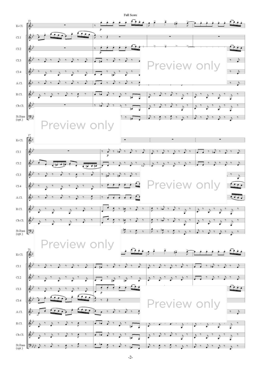 Swan Lake Op. 20, Dance of Little Swans and Spanish Dance - Clarinet Octet Clarinet Quartet scores gallery preview page 3