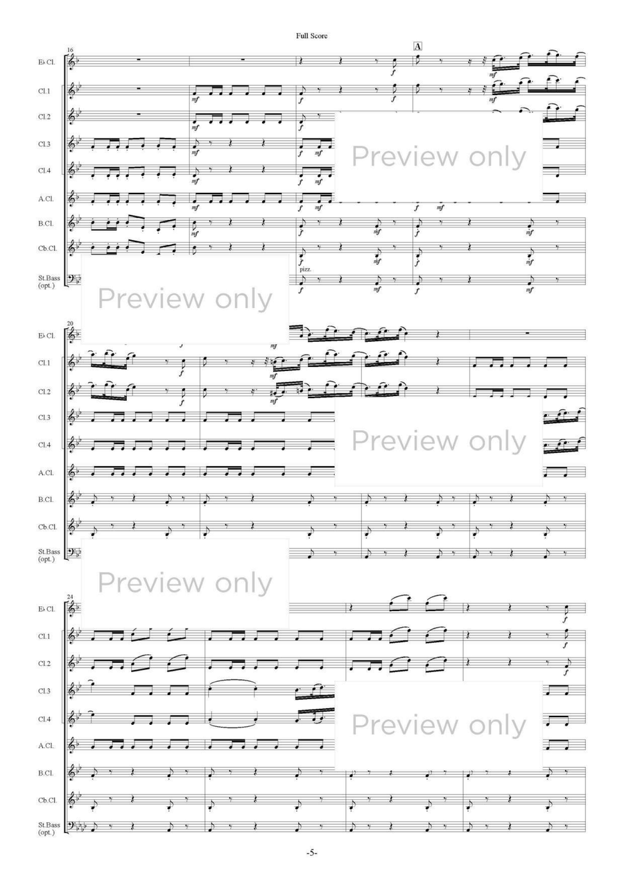 Swan Lake Op. 20, Dance of Little Swans and Spanish Dance - Clarinet Octet Clarinet Quartet scores gallery preview page 6