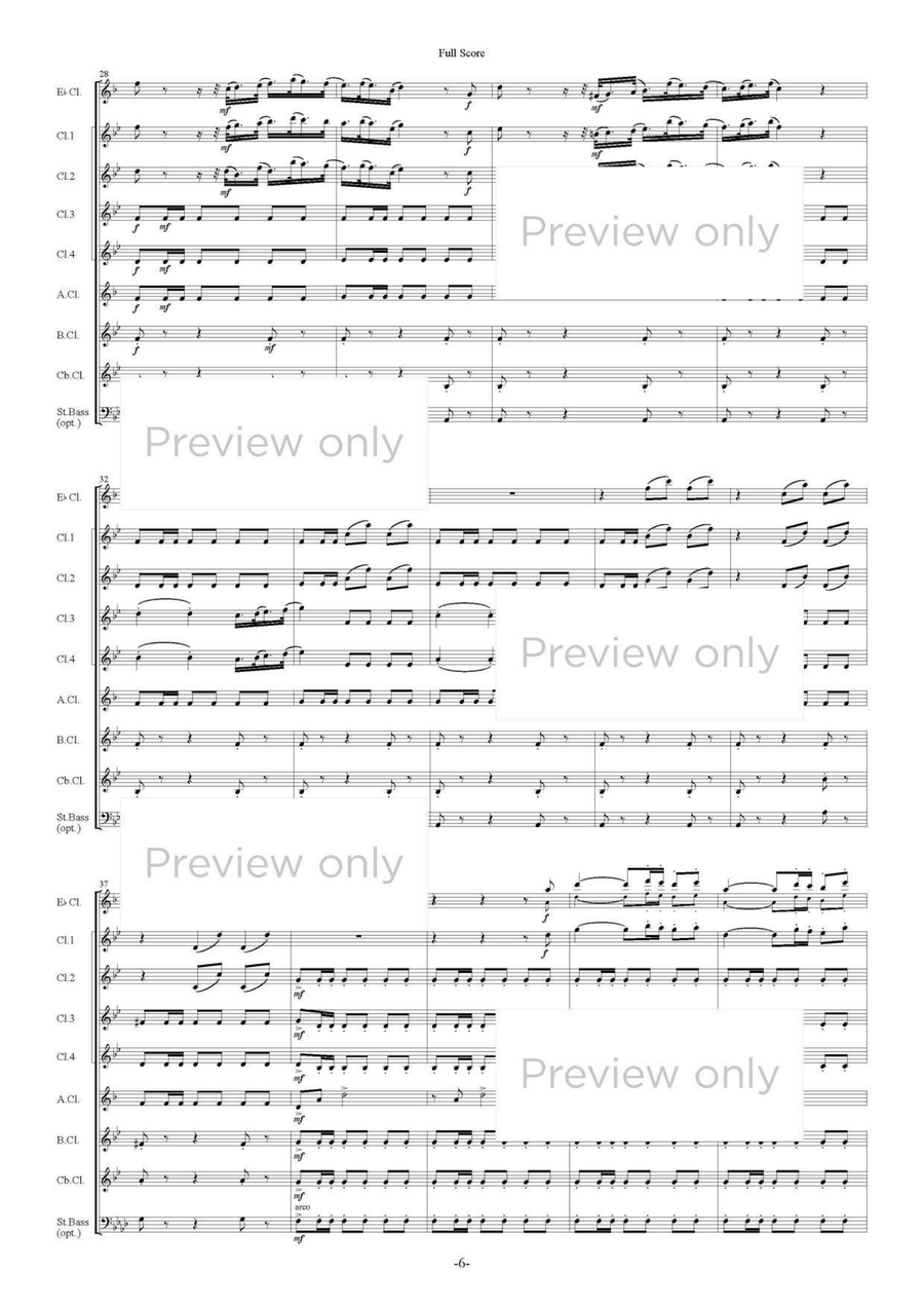 Swan Lake Op. 20, Dance of Little Swans and Spanish Dance - Clarinet Octet Clarinet Quartet scores gallery preview page 7