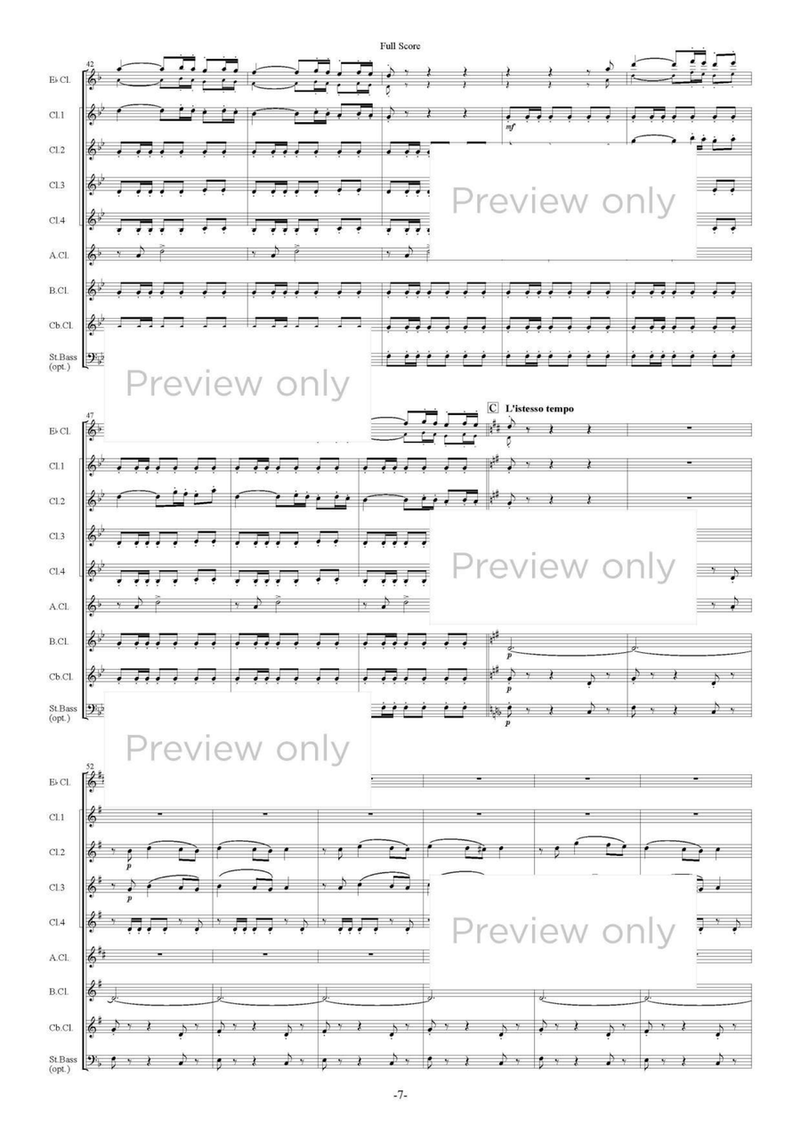 Swan Lake Op. 20, Dance of Little Swans and Spanish Dance - Clarinet Octet Clarinet Quartet scores gallery preview page 8