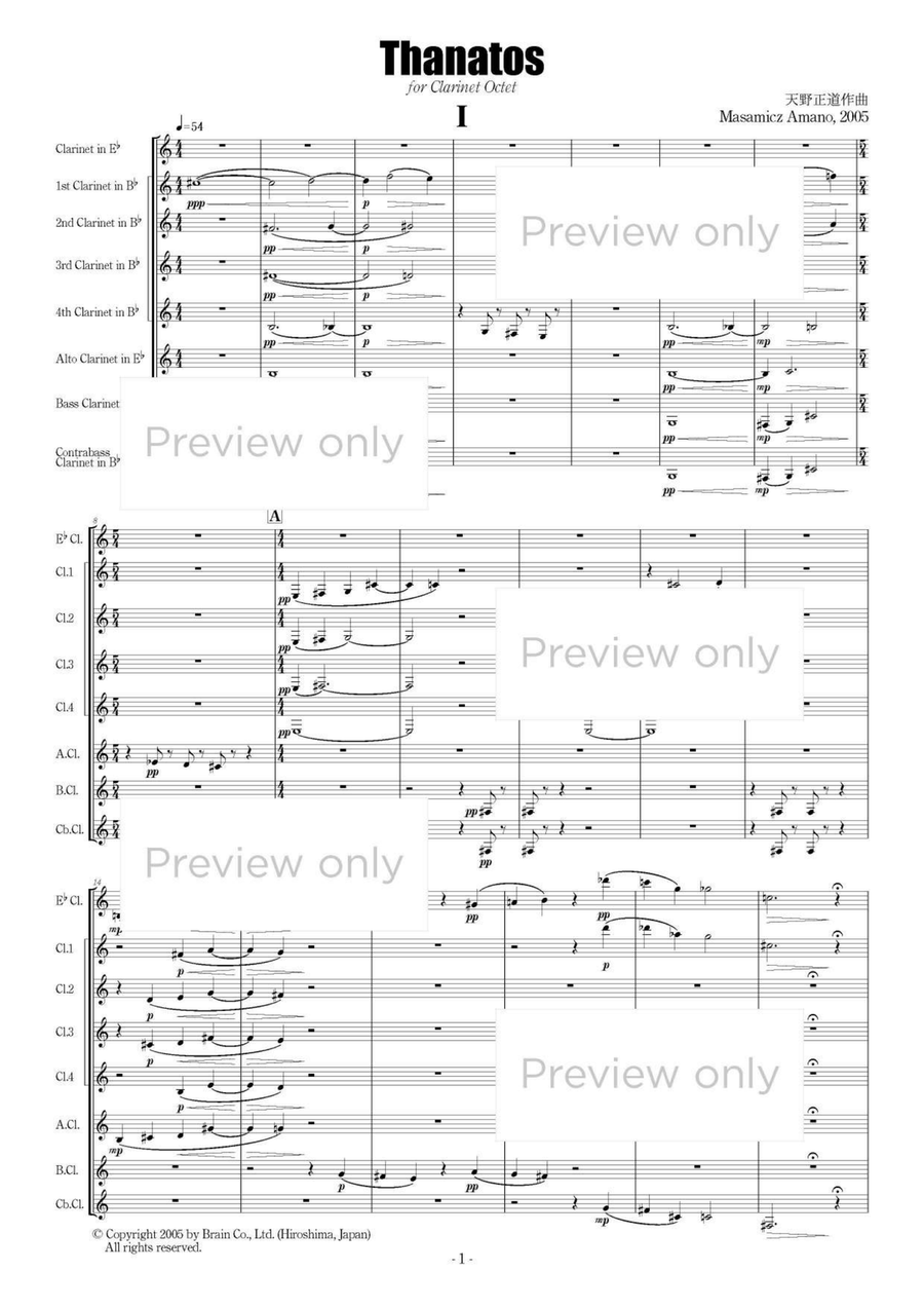Thanatos - Clarinet Octet Clarinet Quartet scores gallery preview page 2