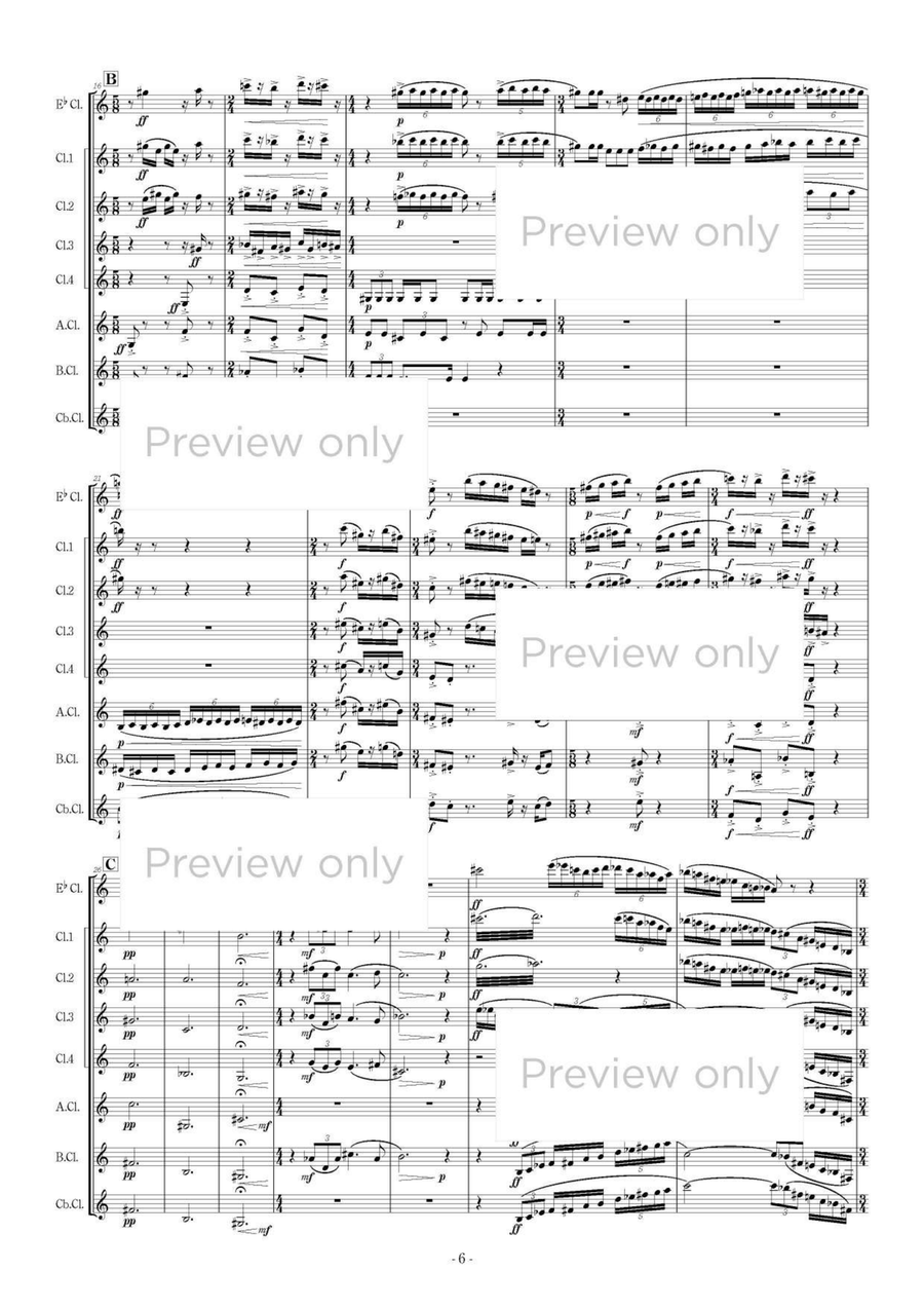 Thanatos - Clarinet Octet Clarinet Quartet scores gallery preview page 7