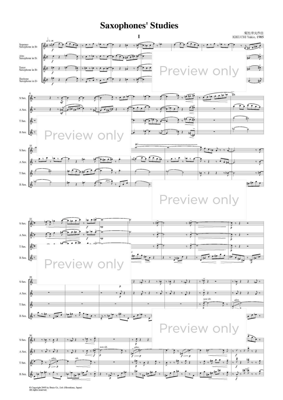 Saxophones' Studies for Quartet Saxophone Quartet scores gallery preview page 2