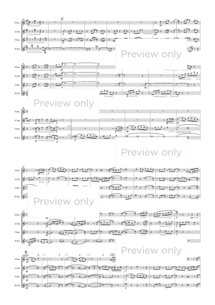 Saxophones' Studies for Quartet Saxophone Quartet scores gallery preview page 3