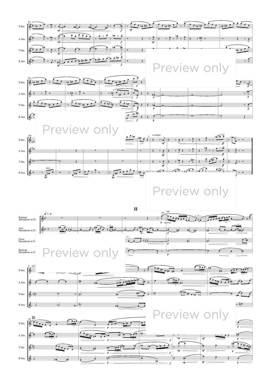 Saxophones' Studies for Quartet Saxophone Quartet scores gallery preview page 4