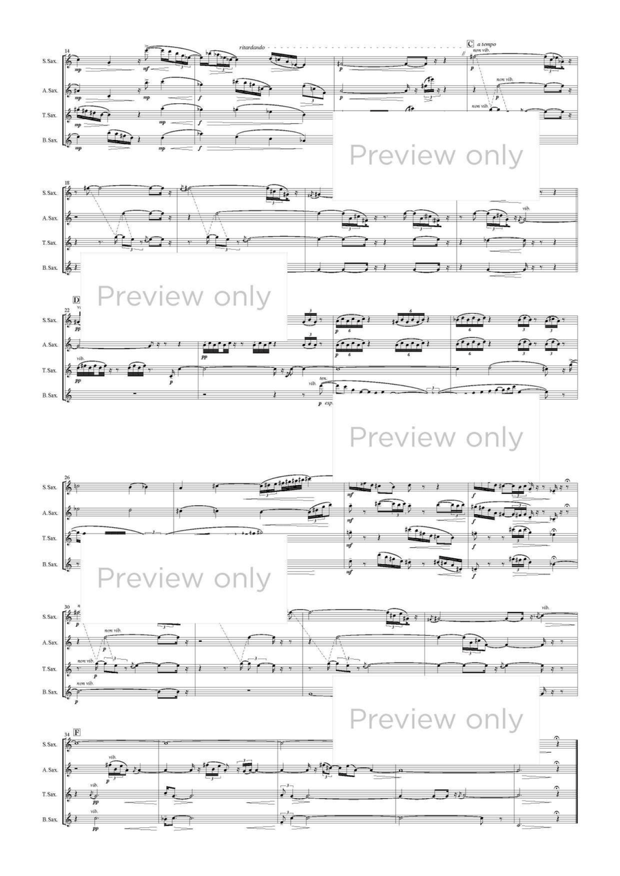 Saxophones' Studies for Quartet Saxophone Quartet scores gallery preview page 5