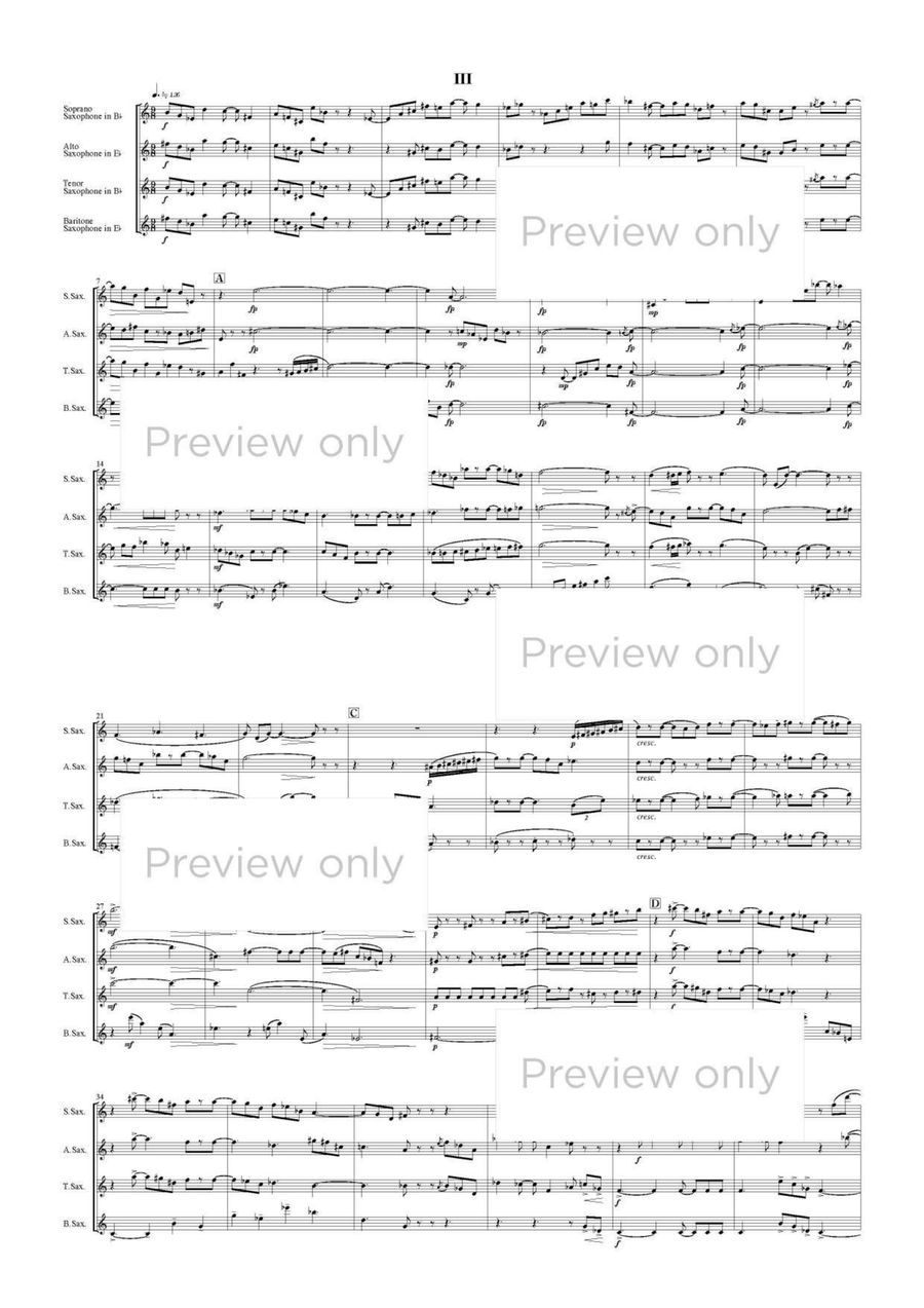 Saxophones' Studies for Quartet Saxophone Quartet scores gallery preview page 6
