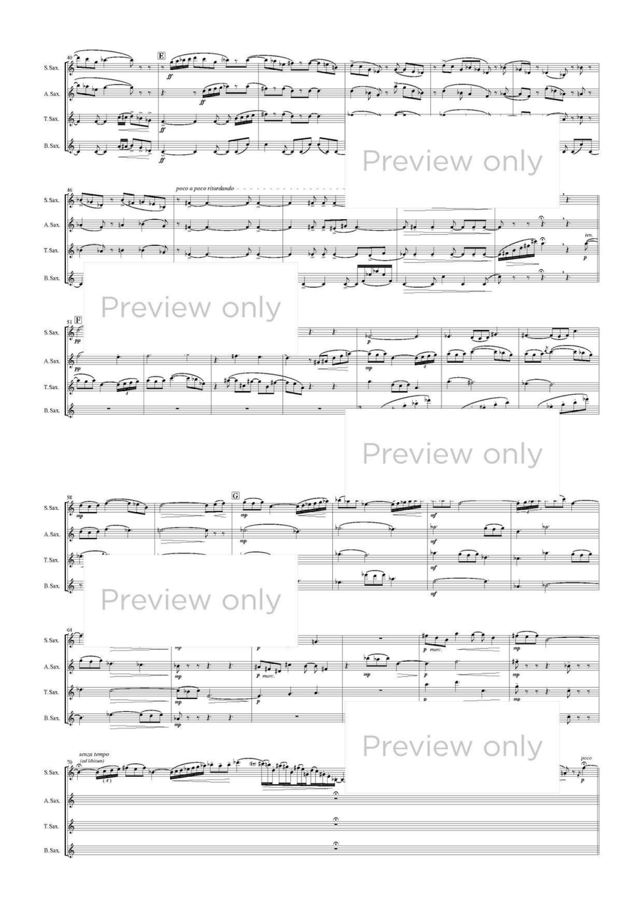 Saxophones' Studies for Quartet Saxophone Quartet scores gallery preview page 7
