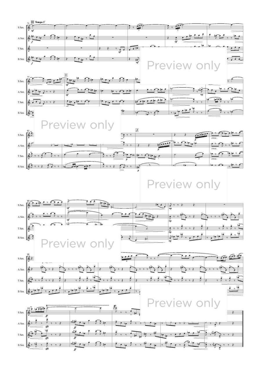 Saxophones' Studies for Quartet Saxophone Quartet scores gallery preview page 8