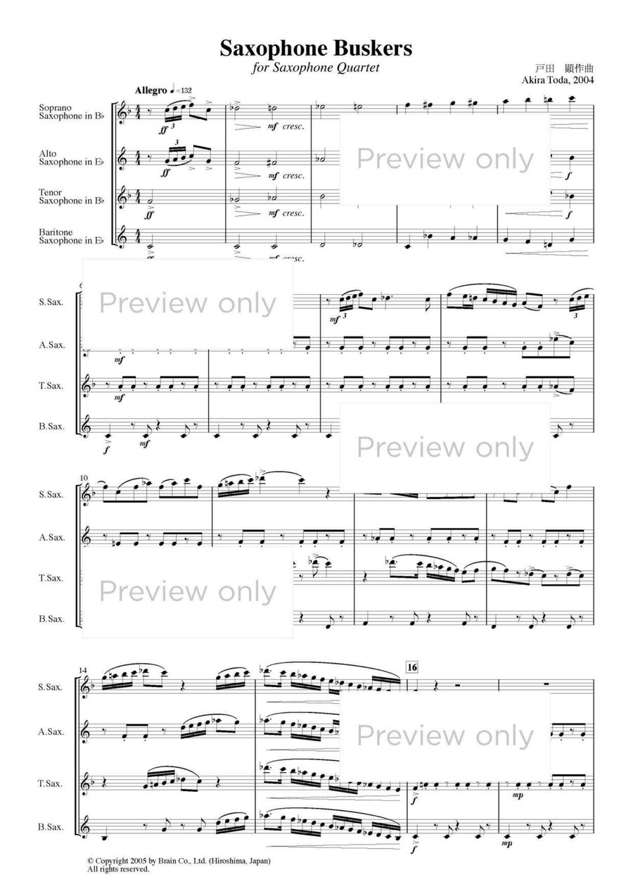 Saxophone Buskers for Quartet Saxophone Quartet scores gallery preview page 2