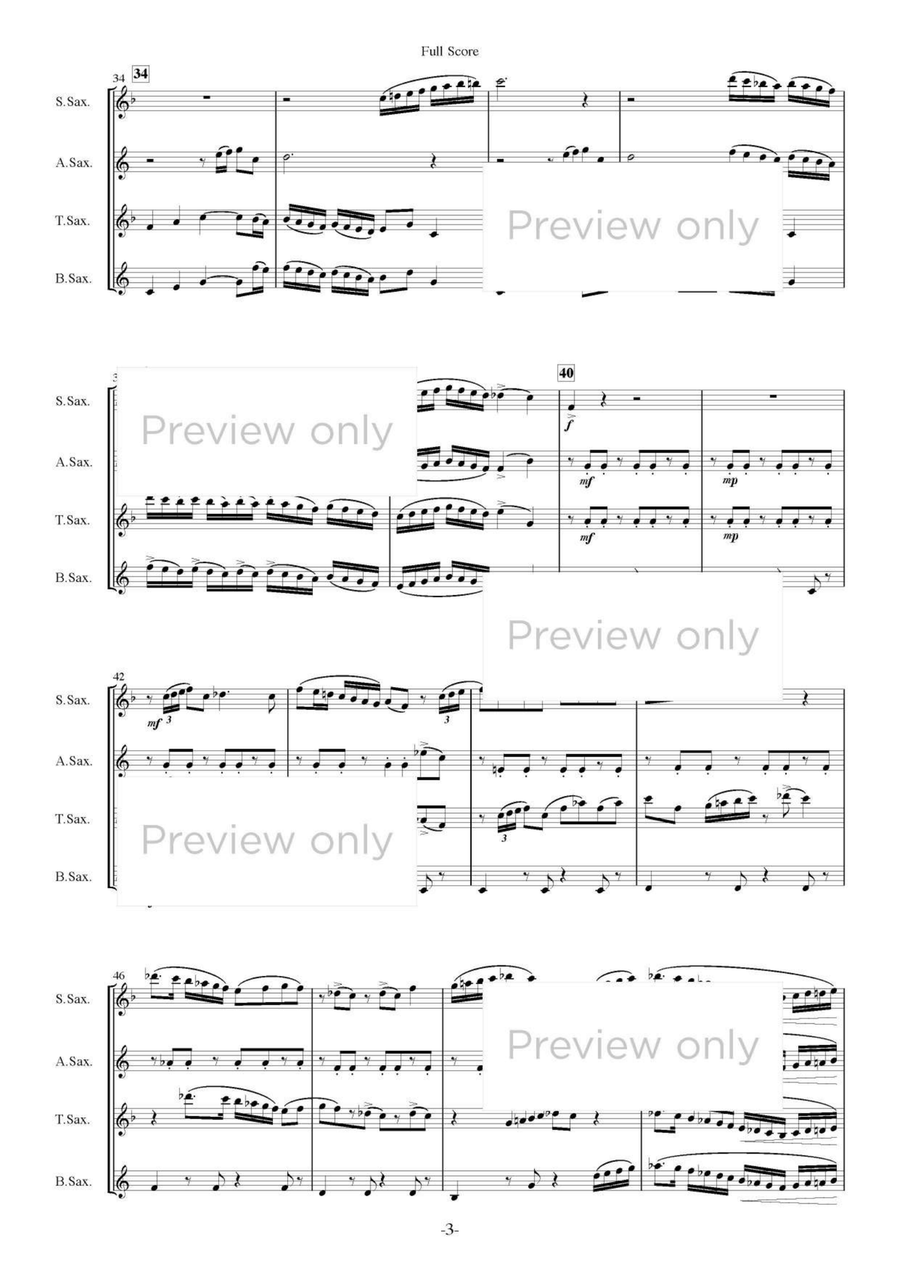 Saxophone Buskers for Quartet Saxophone Quartet scores gallery preview page 4