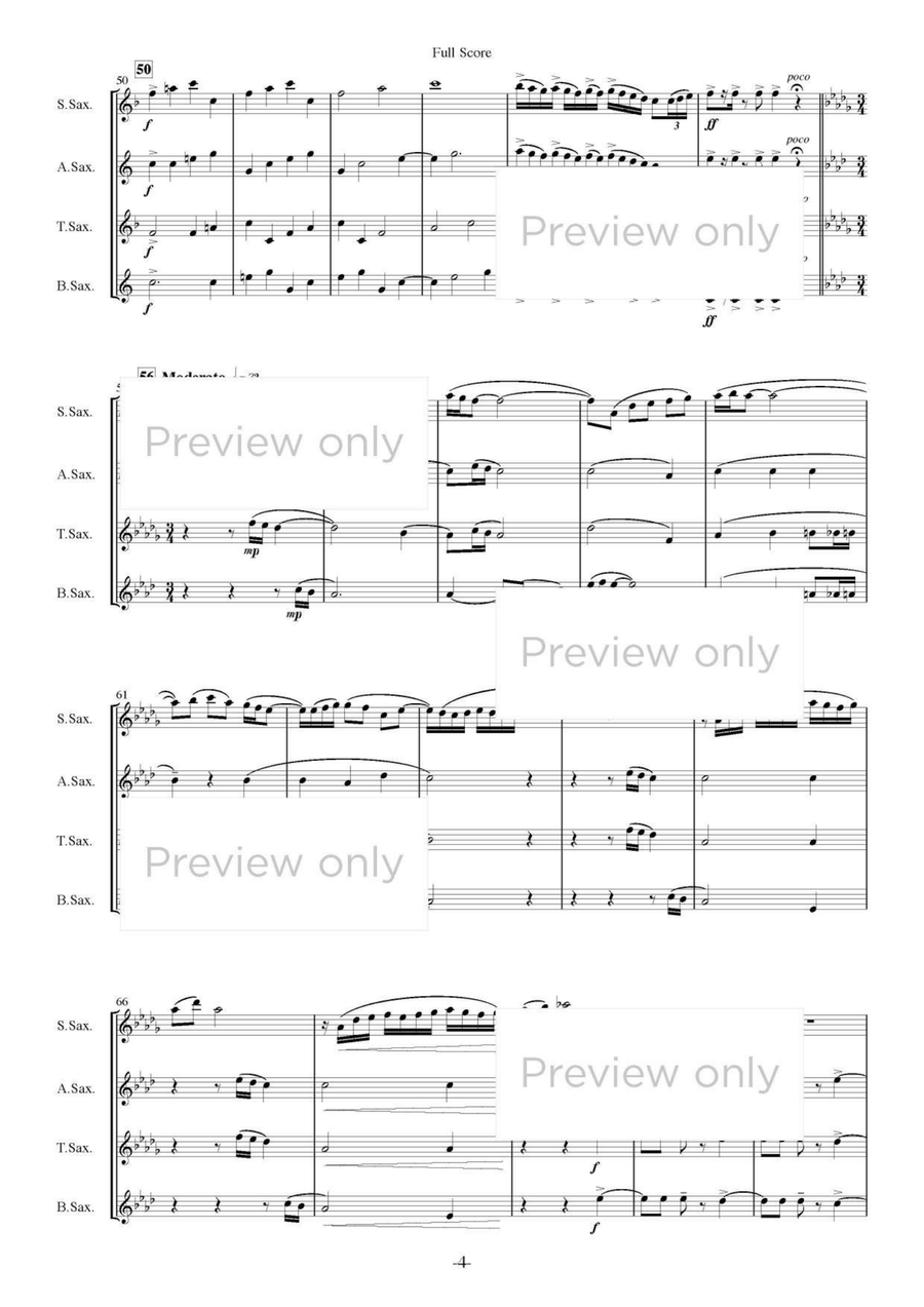 Saxophone Buskers for Quartet Saxophone Quartet scores gallery preview page 5