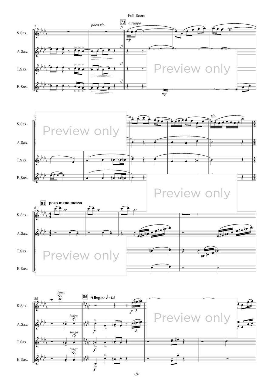 Saxophone Buskers for Quartet Saxophone Quartet scores gallery preview page 6