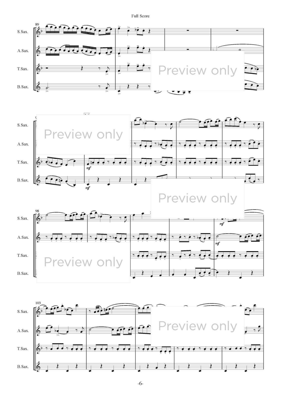 Saxophone Buskers for Quartet Saxophone Quartet scores gallery preview page 7