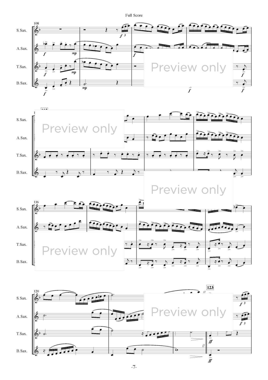 Saxophone Buskers for Quartet Saxophone Quartet scores gallery preview page 8