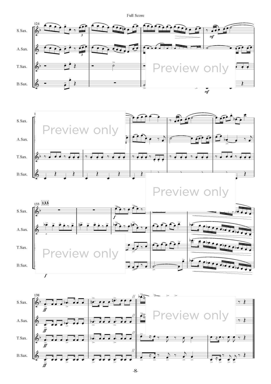 Saxophone Buskers for Quartet Saxophone Quartet scores gallery preview page 9