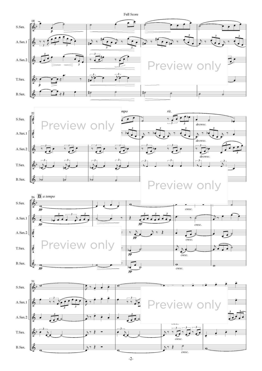 Arabesque No. 1 - Saxophone Quintet Saxophone Quintet scores gallery preview page 3