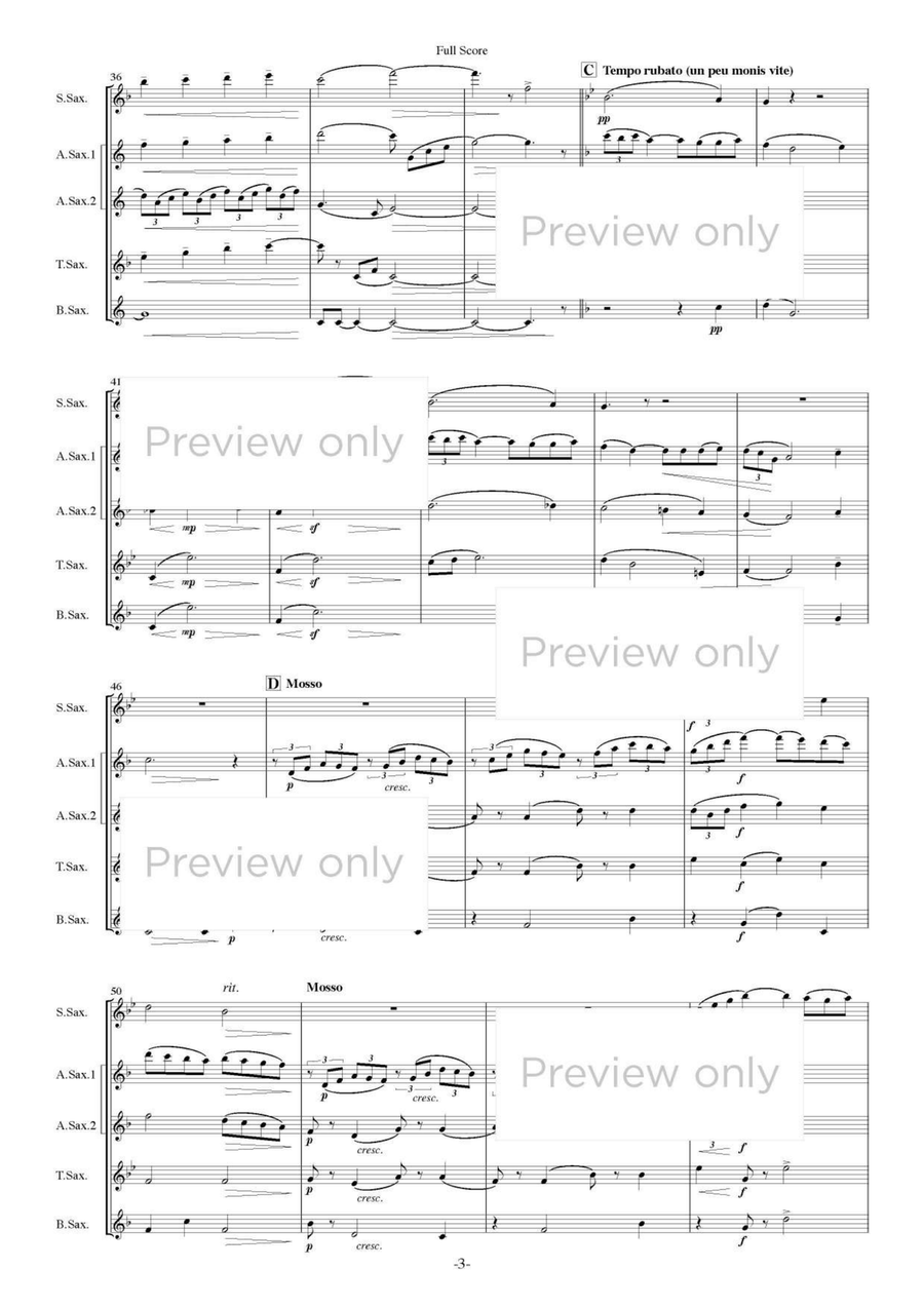 Arabesque No. 1 - Saxophone Quintet Saxophone Quintet scores gallery preview page 4