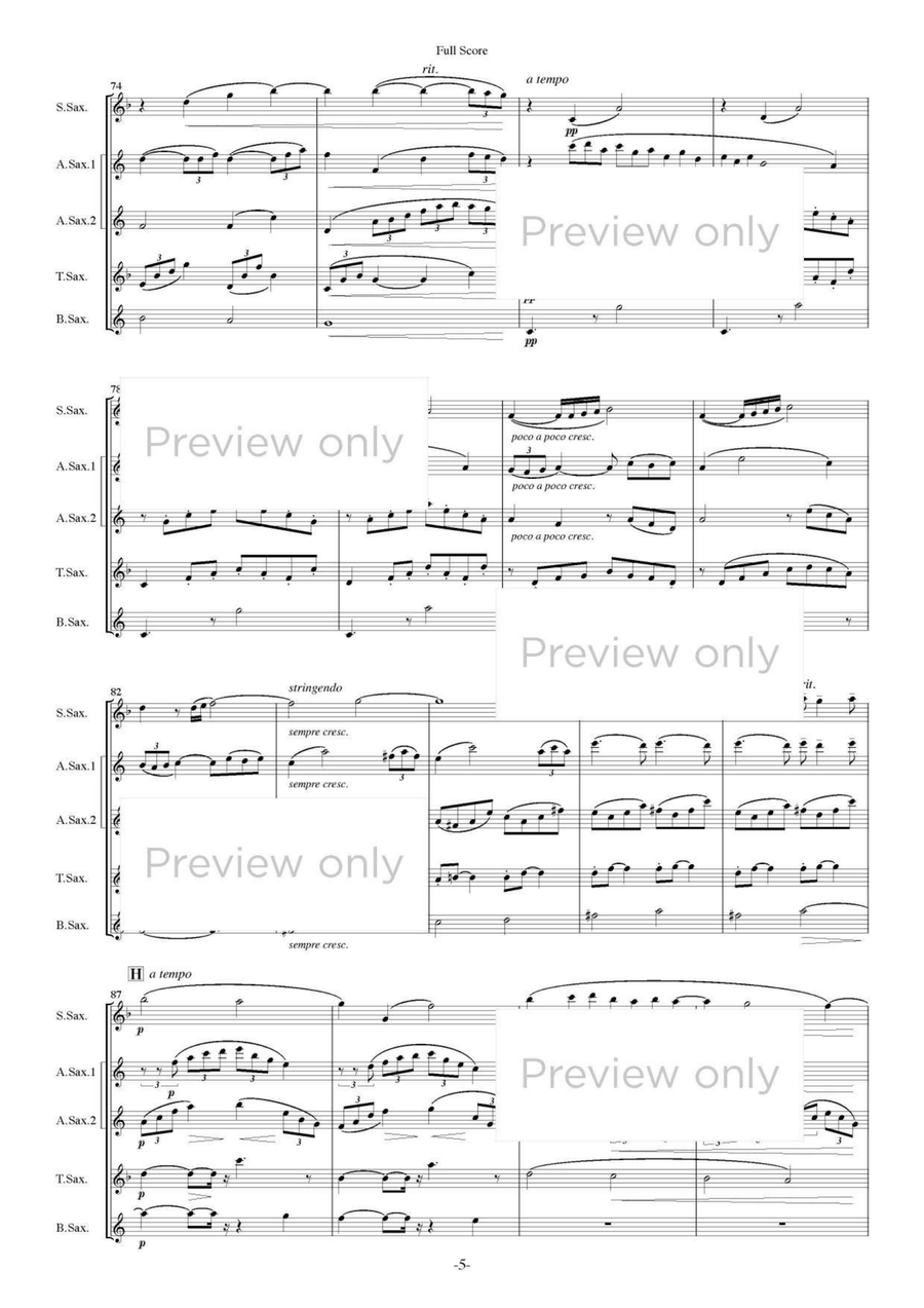 Arabesque No. 1 - Saxophone Quintet Saxophone Quintet scores gallery preview page 6