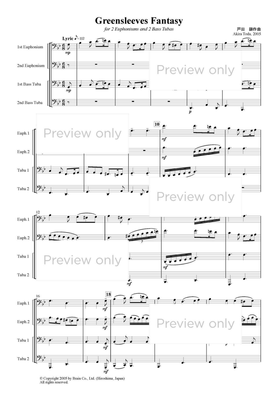 Greensleeves Fantasy - Euphonium & Tuba Quartet Tuba Quartet scores gallery preview page 2