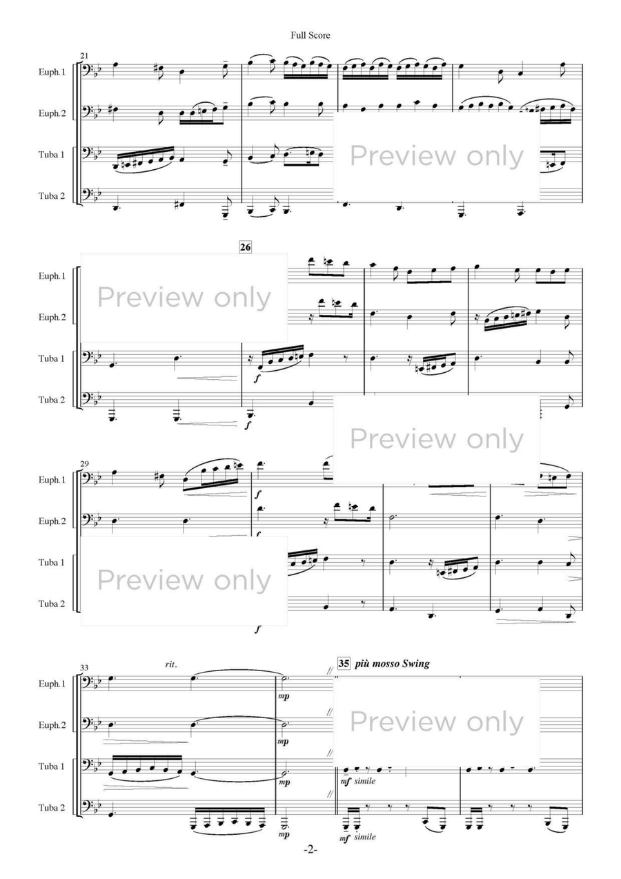 Greensleeves Fantasy - Euphonium & Tuba Quartet Tuba Quartet scores gallery preview page 3