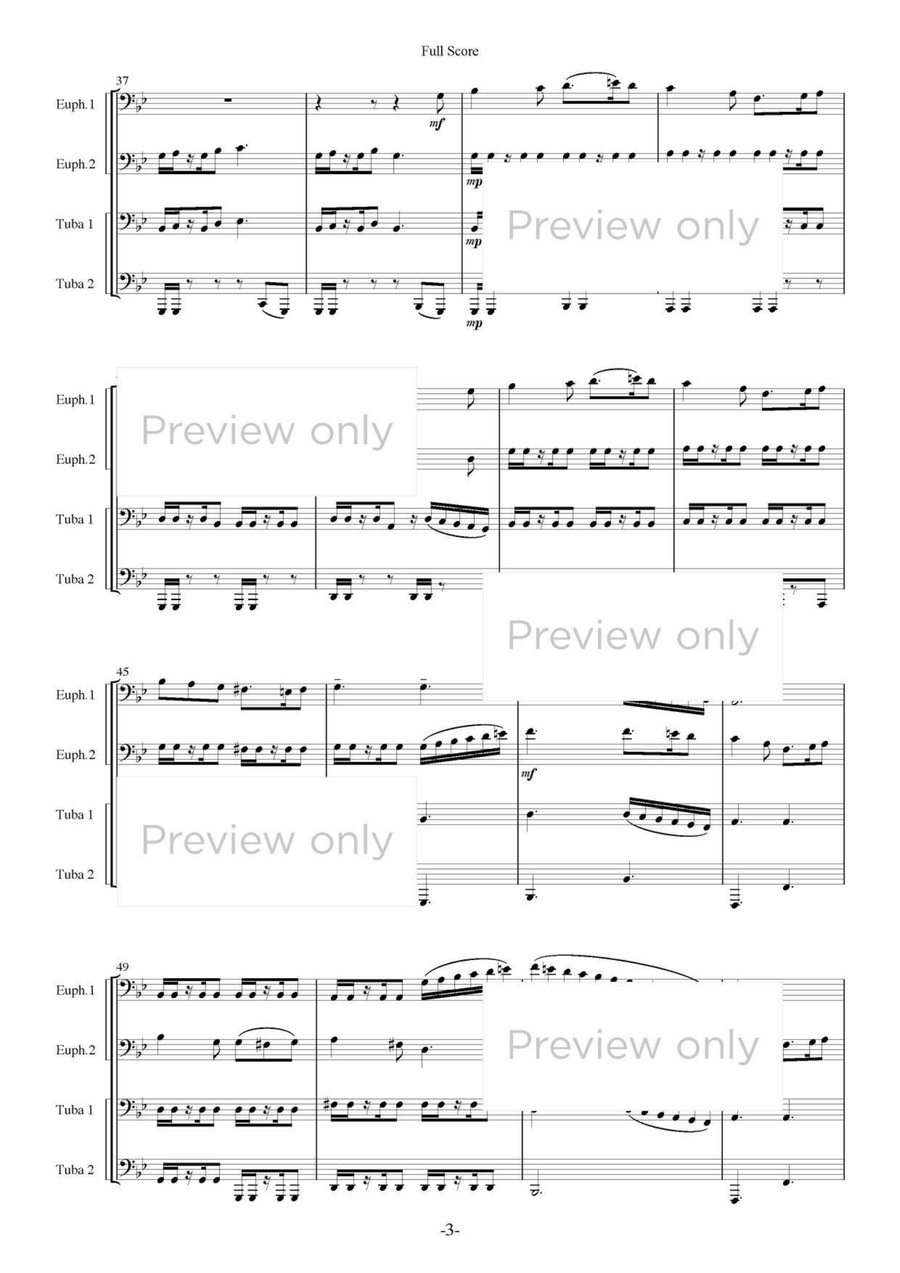 Greensleeves Fantasy - Euphonium & Tuba Quartet Tuba Quartet scores gallery preview page 4