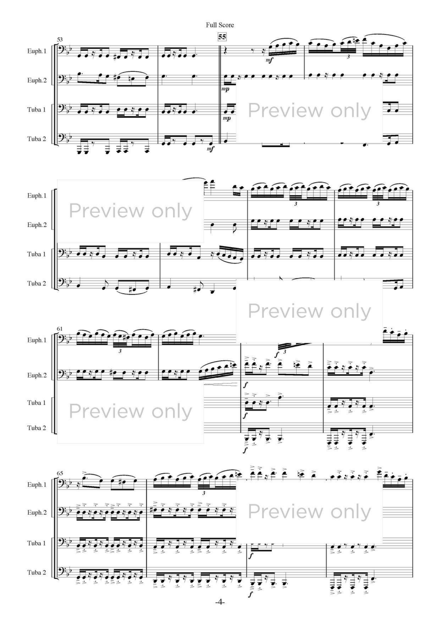 Greensleeves Fantasy - Euphonium & Tuba Quartet Tuba Quartet scores gallery preview page 5