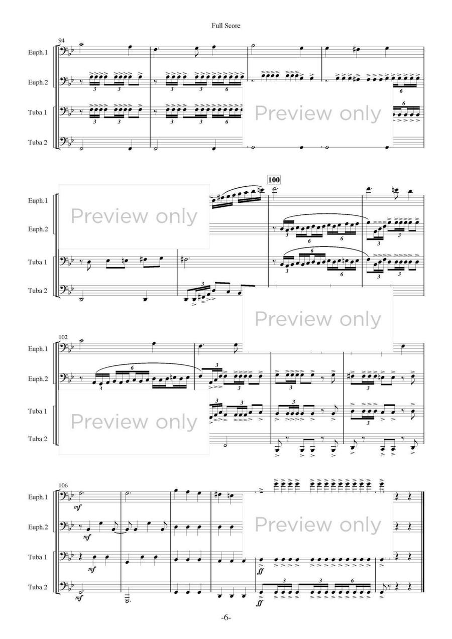 Greensleeves Fantasy - Euphonium & Tuba Quartet Tuba Quartet scores gallery preview page 7