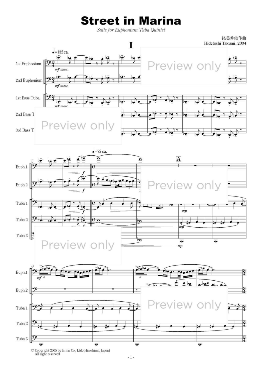 Street in Marina - Euphonium & Tuba Quintet Euphonium Duet scores gallery preview page 2