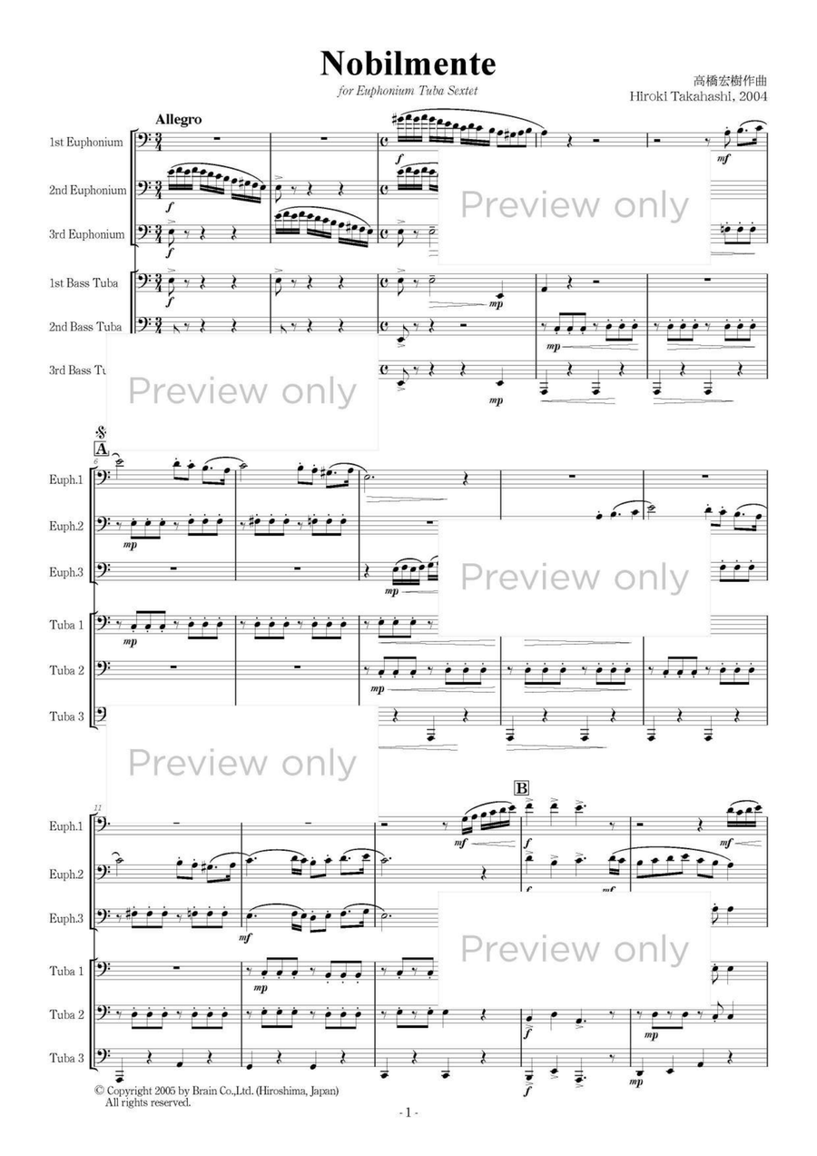 Nobilmente - Euphonium & Tuba Sextet Euphonium Trio scores gallery preview page 2