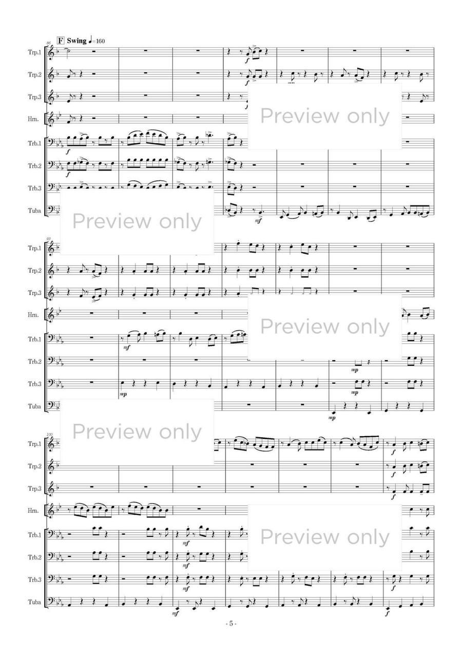Teachi-tearu - Brass Octet Horn scores gallery preview page 6