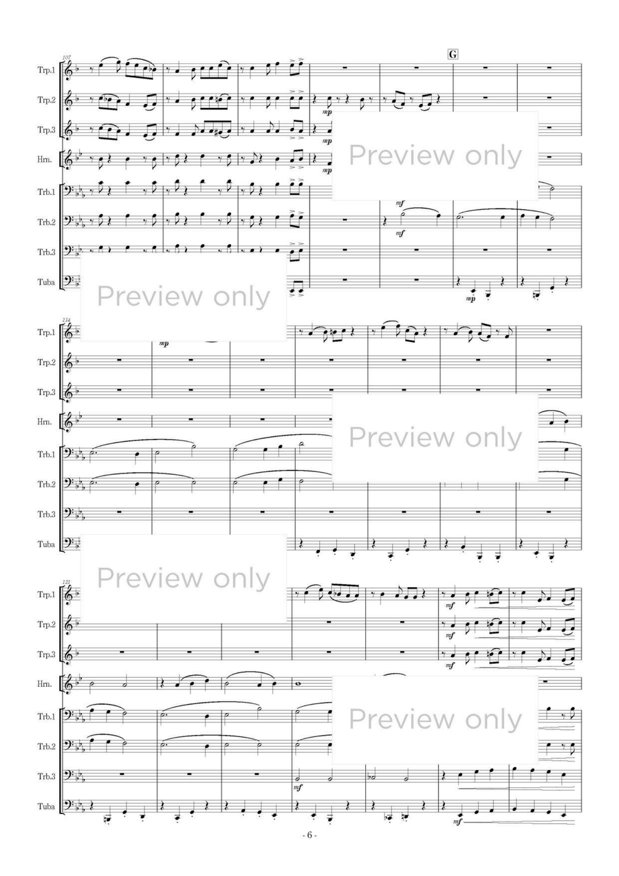 Teachi-tearu - Brass Octet Horn scores gallery preview page 7