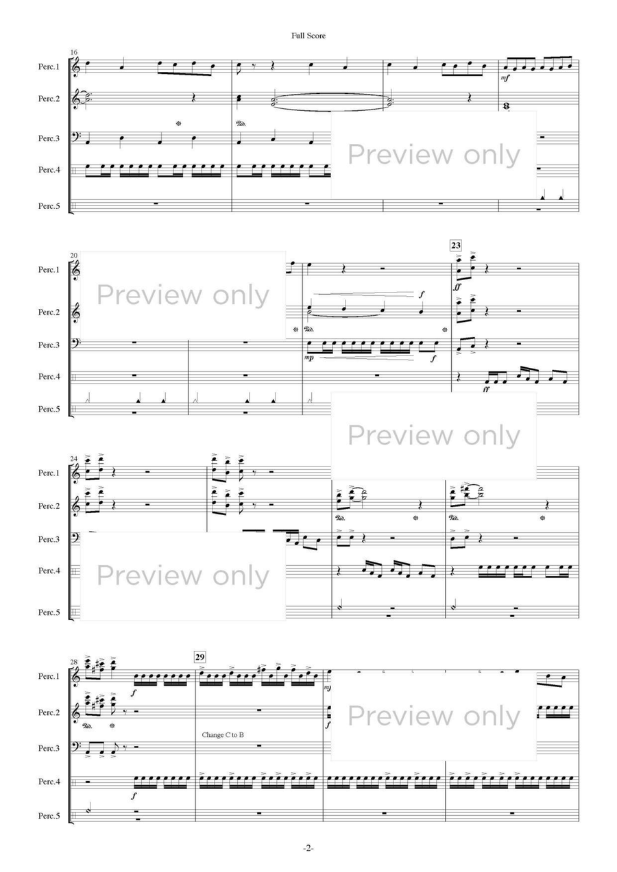 Second Suite - Percussion Quintet Snare Drum scores gallery preview page 3