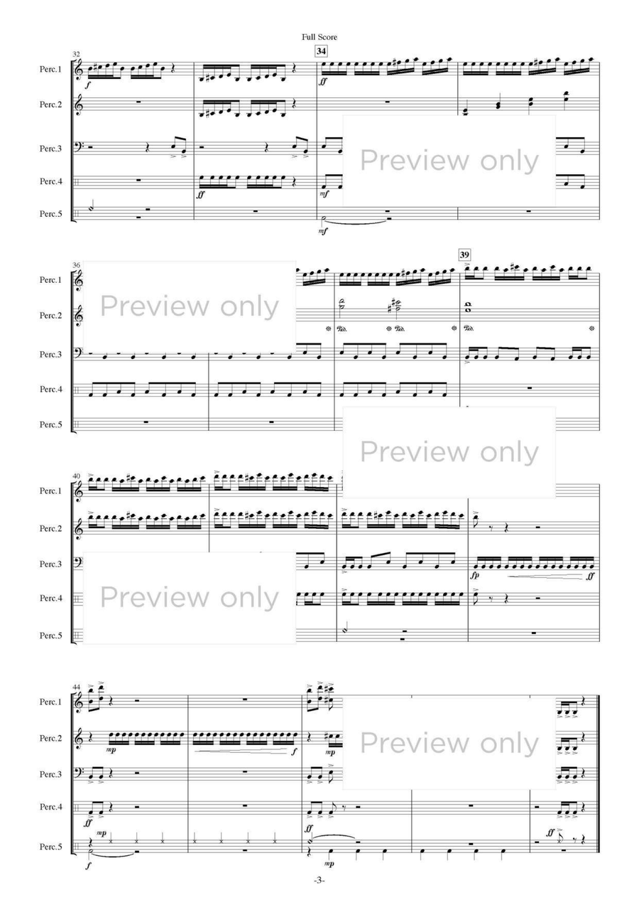Second Suite - Percussion Quintet Snare Drum scores gallery preview page 4