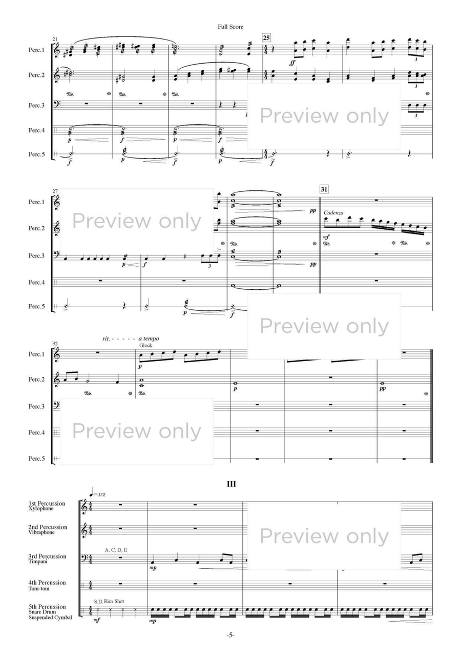 Second Suite - Percussion Quintet Snare Drum scores gallery preview page 6