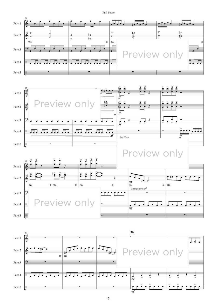 Second Suite - Percussion Quintet Snare Drum scores gallery preview page 8