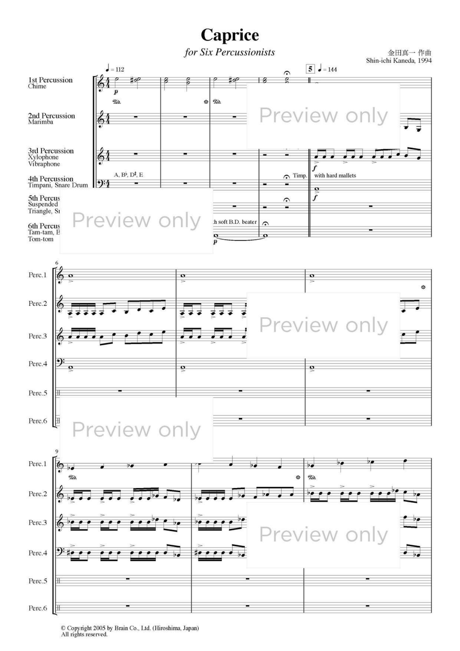 Caprice - Percussion Sextet Chamber Music scores gallery preview page 2