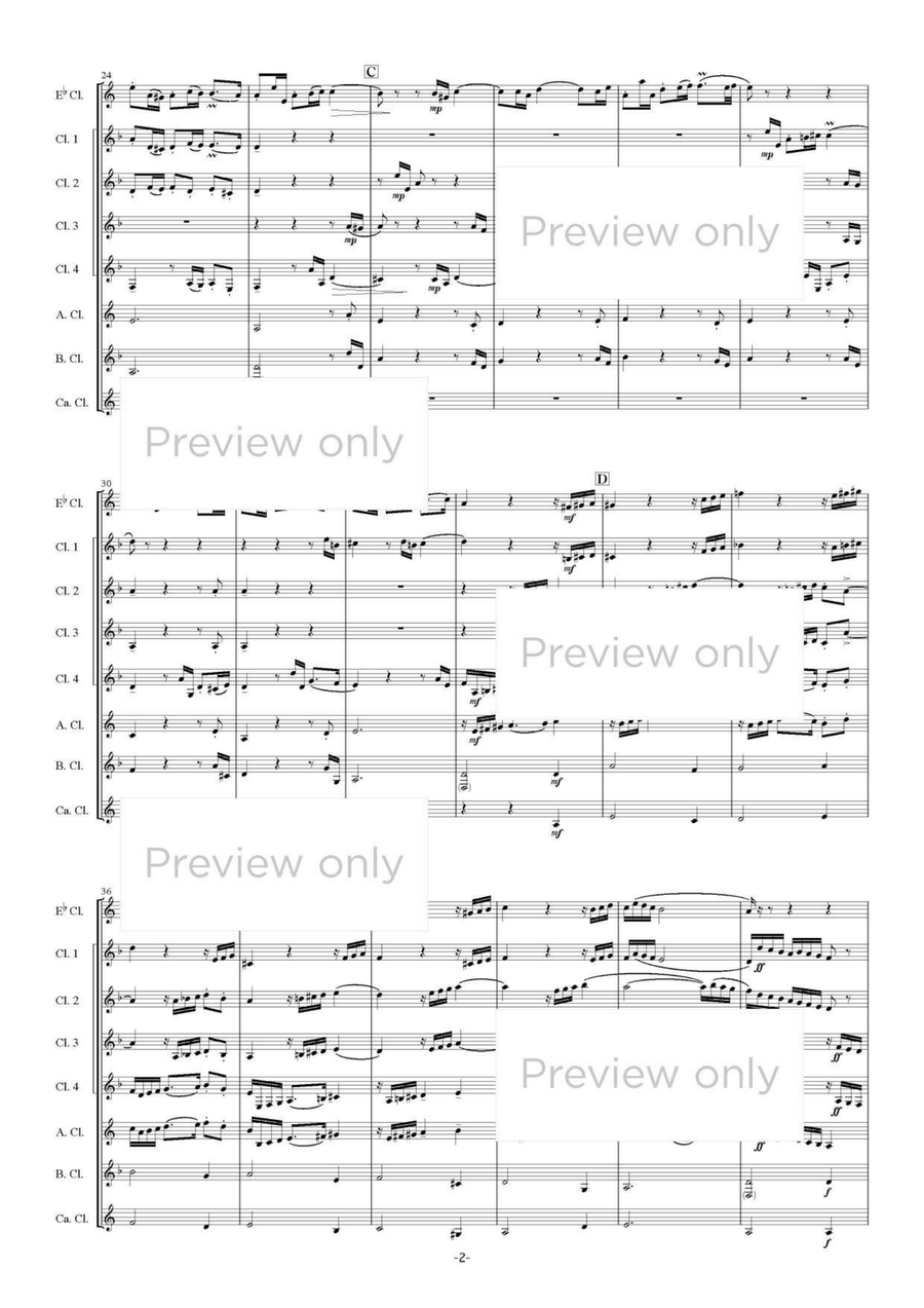 Passacaglia and Fugue in C minor BWV582 - Clarinet Octet Clarinet Quartet scores gallery preview page 3