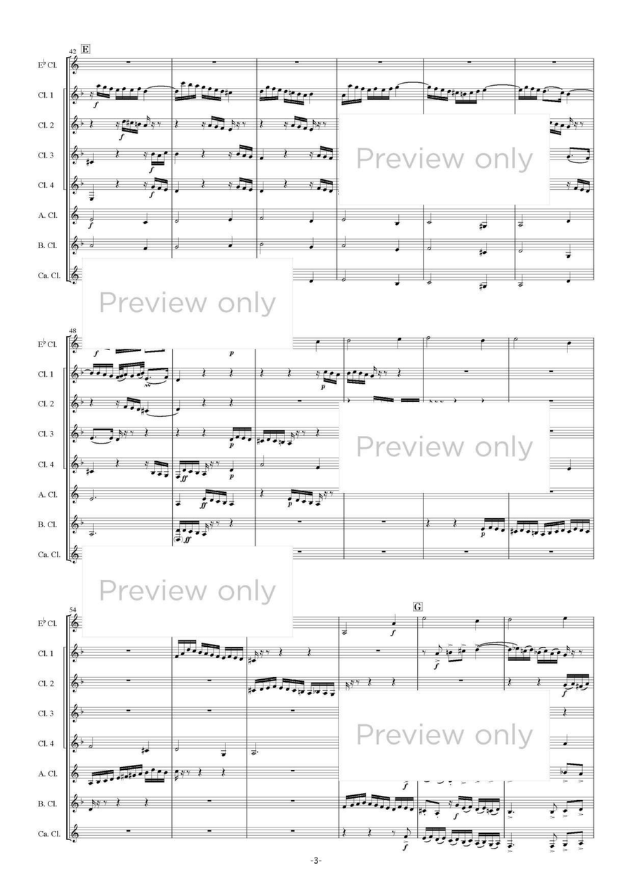 Passacaglia and Fugue in C minor BWV582 - Clarinet Octet Clarinet Quartet scores gallery preview page 4