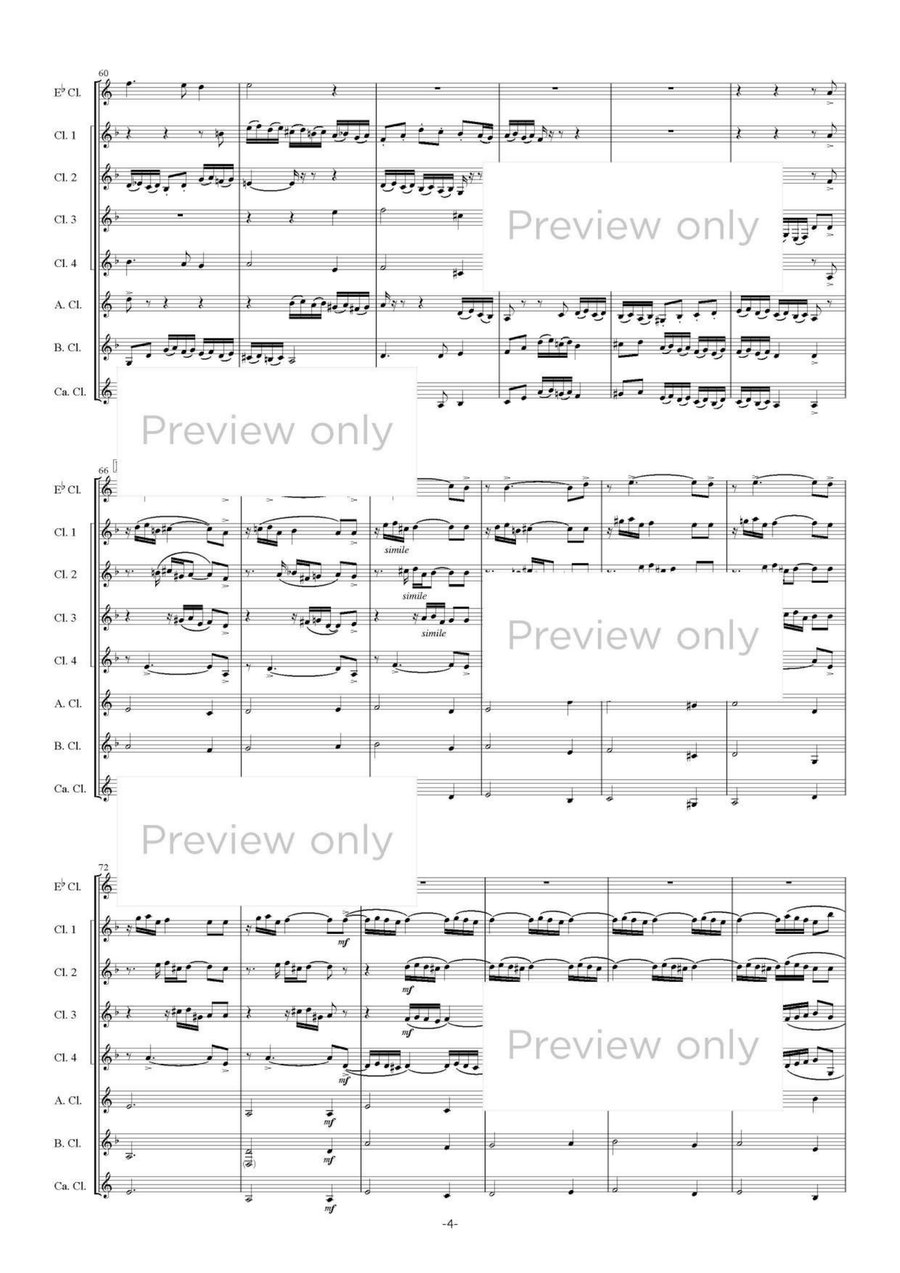 Passacaglia and Fugue in C minor BWV582 - Clarinet Octet Clarinet Quartet scores gallery preview page 5