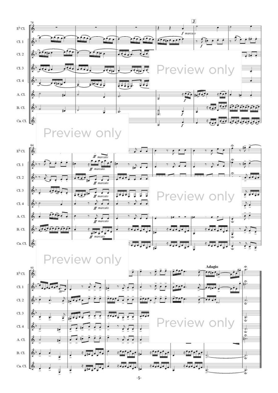 Passacaglia and Fugue in C minor BWV582 - Clarinet Octet Clarinet Quartet scores gallery preview page 6