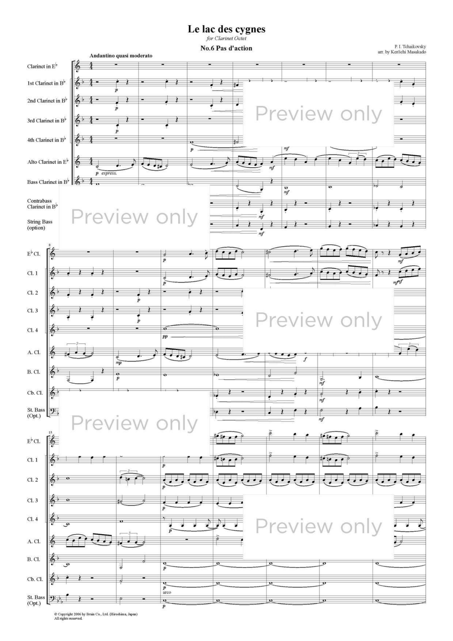 Swan Lake op.20: Pas d'action, Danse napolitaine - Clarinet Octet Clarinet Quartet scores gallery preview page 2