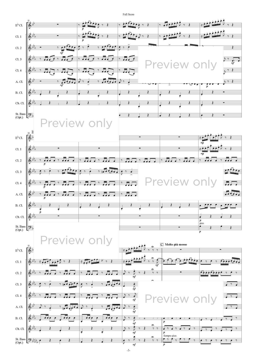 Swan Lake op.20: Pas d'action, Danse napolitaine - Clarinet Octet Clarinet Quartet scores gallery preview page 6