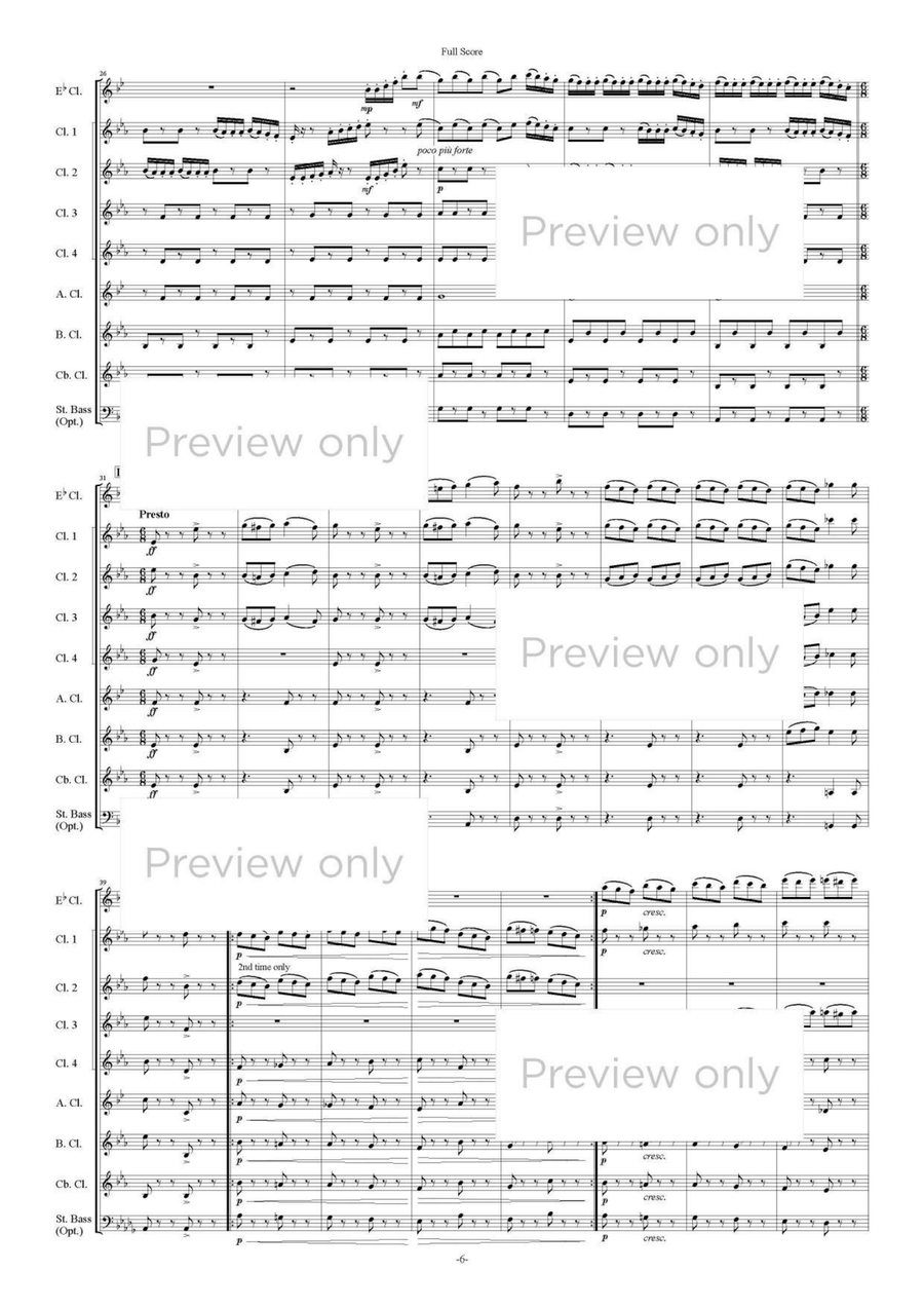Swan Lake op.20: Pas d'action, Danse napolitaine - Clarinet Octet Clarinet Quartet scores gallery preview page 7