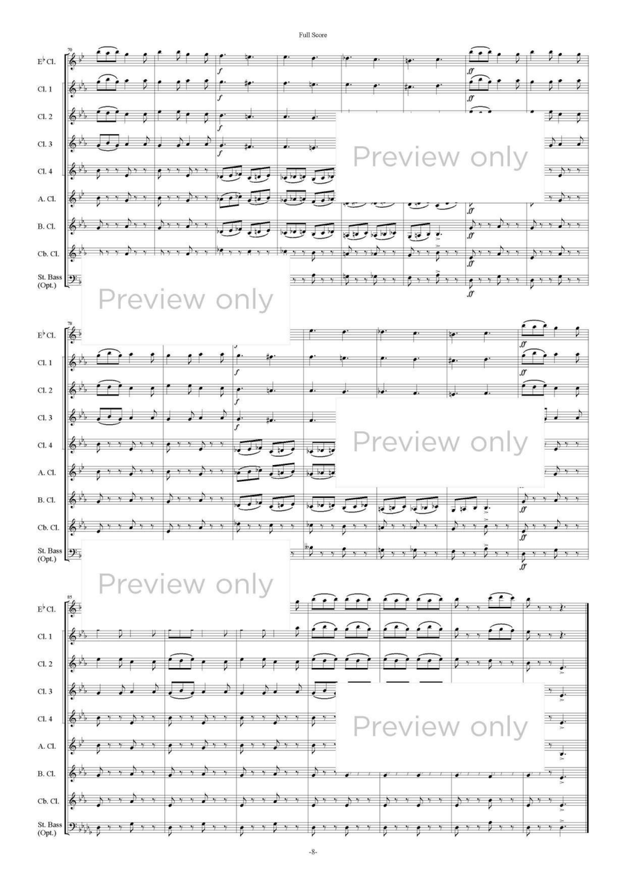 Swan Lake op.20: Pas d'action, Danse napolitaine - Clarinet Octet Clarinet Quartet scores gallery preview page 9